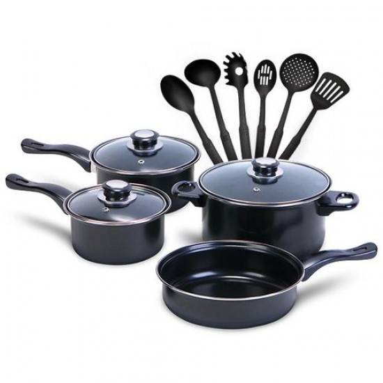 13 pcs Cookware Set Non Stick Pan and Casserole with Kitchen Tools Set