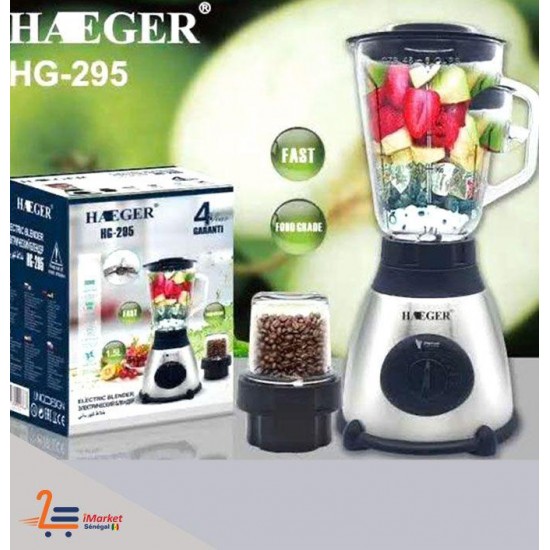HAEGER – presse-Fruits électrique en verre, 1,5 l, presse-agrumes électrique pour jus d'orange, mélangeur de haricots, extracteur de jus lent 2 en 1