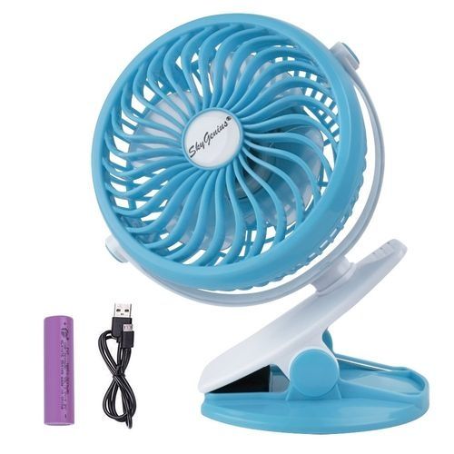 Mini Ventilateur Speedrid Ventilateur à Main Bureau et Voyage Fan Portable pour Maison Blanc 3 Vitesses USB Rechargeable avec Les lumières LED 