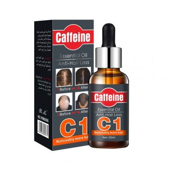 Huile essentielle anti-chute de cheveux Caffeine C1 pour hommes et femmes - 30 ml