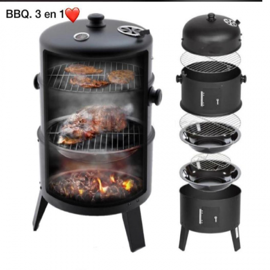 Barbecue a bacon poêle d exterieure multifonctionnel avec biote a fumée