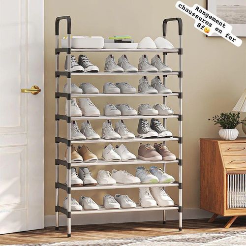 Étagère de Rangement de Chaussures et Décoration 8 niveaux