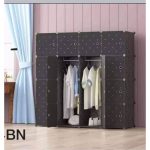 Armoire Penderie en Cube démontable 4 battants - Noir