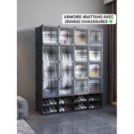 Armoire Penderie - 4 battants plus range chaussures