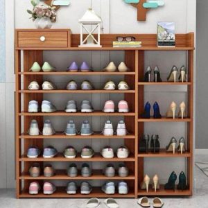 Étagère à chaussures de grande capacité en bois