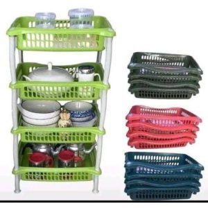 Étagères de Rangement en Plastique 4 niveaux - 70 x 45 cm