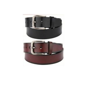 Pack de 2 Ceintures - simili- Cuir - Noir et Marron