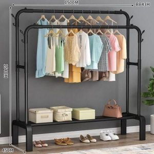 Penderie double barre pour habits, chaussures, sacs.