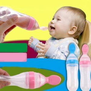 Biberons à presser en Silicone avec Cuillère -90ML