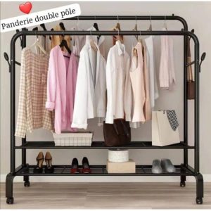 Penderie double barre habits, chaussures, sacs