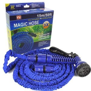Tuyau Arrosage Extensible + Pistolet À Eau 7 Jets + Embout Universel 15m
