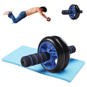 Roue  Abdominale avec Tapis Genoux - Poignées avec Mousse Confortable, Idéal pour Fitness, Abdos