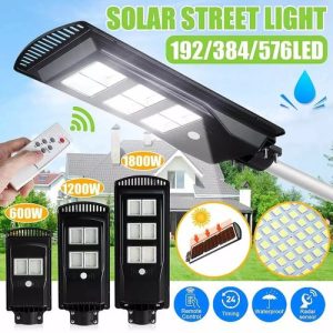 Lampe Solaire d'extérieur avec capteur de mouvement-& télécommande /90W