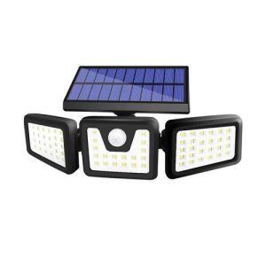 Lampe projecteur Solaire - Détecteur de mouvement - Intelligente 3 Faces - Noir