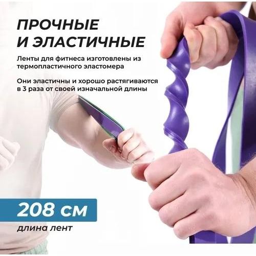 Lot de 5 Bandes élastiques pour le fitness, extenseur de bande, caoutchouc pour l'entraînement et tractions – Image 3