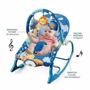 Transat enfant, fauteuil à bascule pour bébé à tout-petit, musique et moustiquaire-