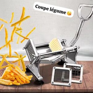 Coupe-frites en acier inoxydable, coupe-pommes de terre robuste.